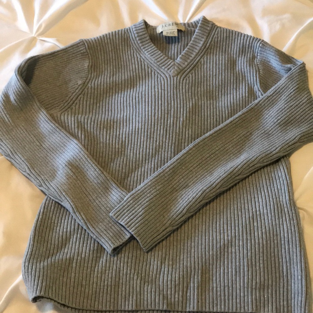 J Crew Gray Ribbed Sweater Size XS